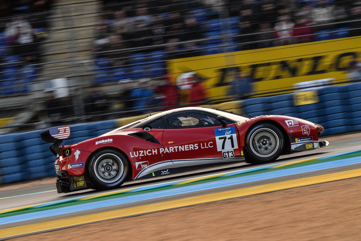 We did it!!! In the first of the two Road to Le Mans races, he GT3 victory went to Fabien Lavergne and Mikkel Mac in the no. 71 Luzich Racing Ferrari. The Franco-Danish duo recorded their second win of the season to move into the lead in the Michelin Le Mans Cup.