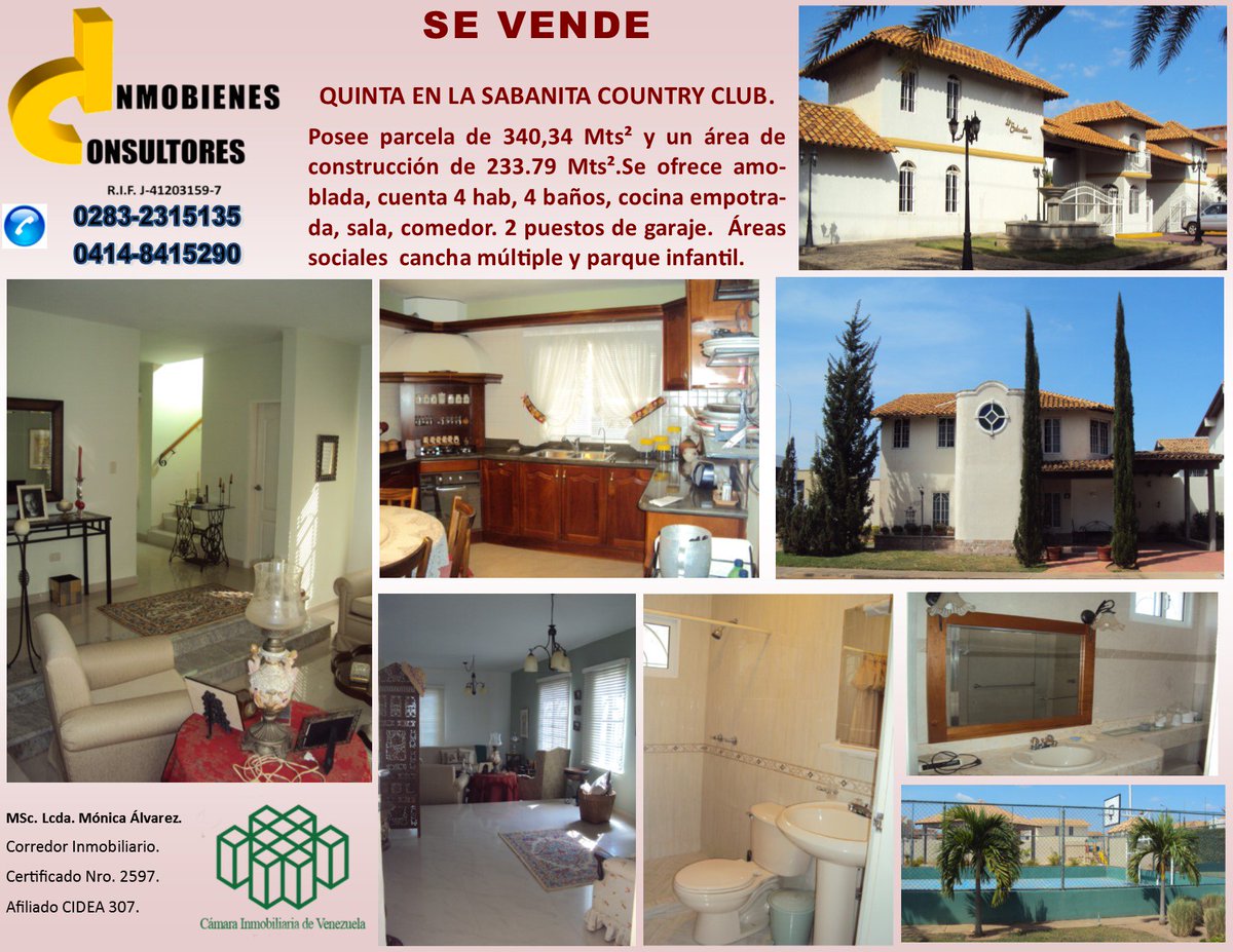 AInmobienes's tweet photo. @AInmobienes Ofrece en venta, bella casa en Urb. La Sabanita Country Club, #ElTigre #Anzoátegui Excelente conjunto residencial con buena ubicación. El momento de invertir y tener el hogar deseado es ahora..#inmueblesvenezuela #business #inmobienesconsultores #ventainmuebles https://t.co/PS5Zd6IWm4