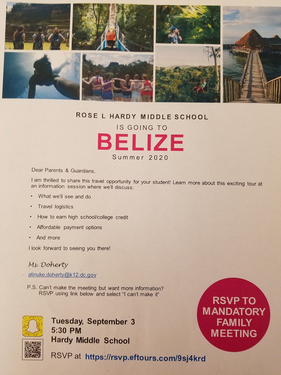 HardyHomework6's tweet image. Interested in going to Belize next spring? RSVP for the interest meeting by following the link listed!