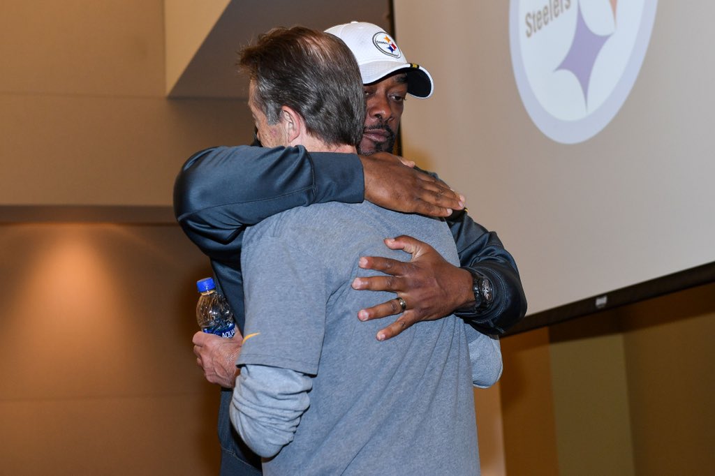 CoachTomlin's tweet photo. Rodgers Freyvogel has been a mainstay with the team since 1980 and today he retired. Man I’m going to miss this guy. Good man who has devoted so much of his time to this team. Best of luck my man. Enjoy retirement. https://t.co/oBg3YVhrlE