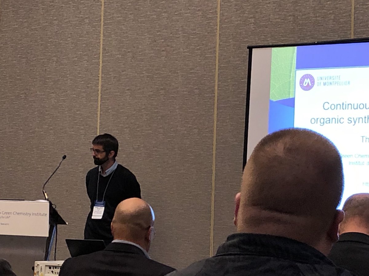 Round 2 for Thomas-Xavier @txmetro34 who’s speaking to us about using extrusion for solvent-free organic synthesis of peptides! #gcande #extrusion #mechanochemistry @Mechanochem @greenchem34