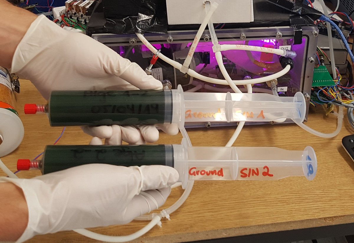 One week later than in the <a href="/Space_Station/">International Space Station</a>, the algae have been inoculated in the parallel experiment on the <a href="/UniStuttgartIRS/">Uni Stuttgart IRS</a>  lab! Let's see how differently the same experiment works on Earth and in Space! 😁