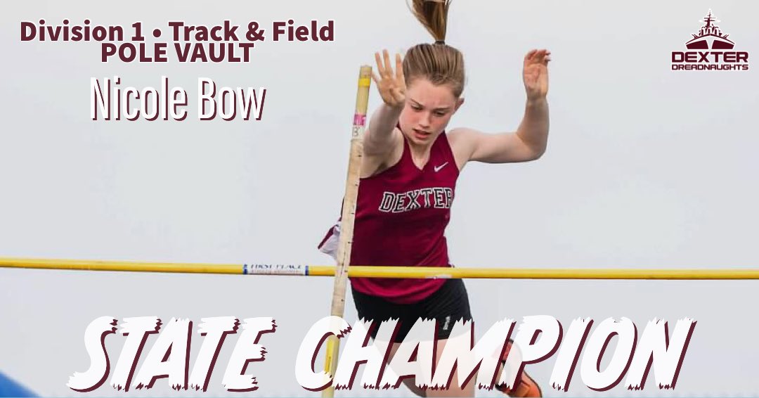 Coach_Maki_PE's tweet photo. CONGRATULATIONS, Nicole! 

Division 1 - Girls Pole Vault - STATE CHAMPION 🏆🥇

You are #DreadStong 💪 https://t.co/teoGLtVE2H