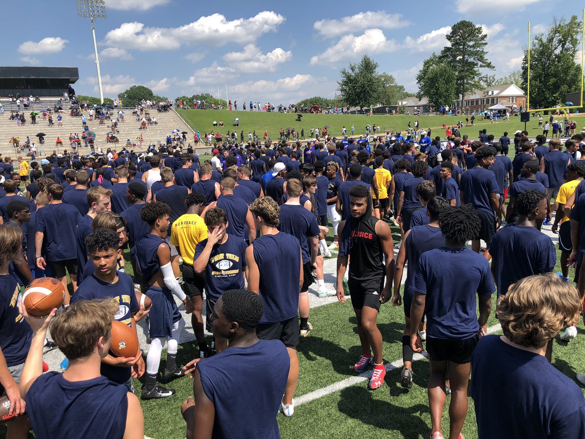 Sea of blue!
The bEastTexas Mega Camp. 
Thanks to all the guest coaches and Universities that help with the 950 athletes on campus today! 
#Henotace <a href="/ETBU/">East Texas Baptist University</a>