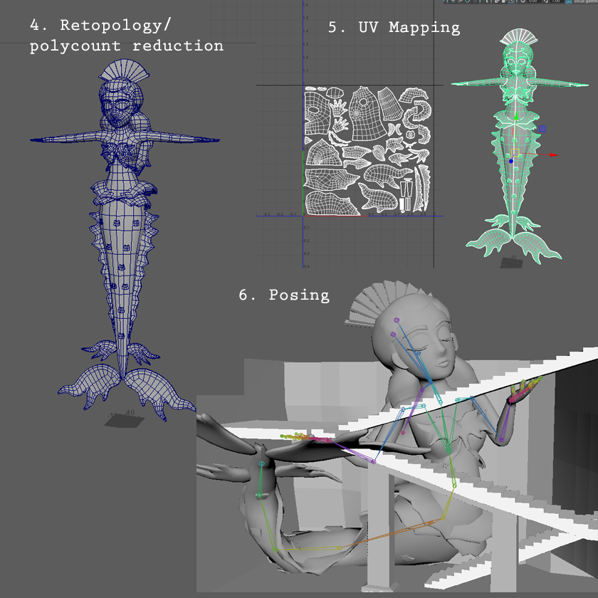 StudioAnjin's tweet photo. Creating the Magindara statue was a ton of work! Here's a shot of the statue in full glory, and the steps @camille_sloan took to make it.

World building is very important for us, we want every area to be unique and fantastical!

#gamedev #indie #indiedev #mermay #3dart #unity3d https://t.co/aamg2Kz2qR