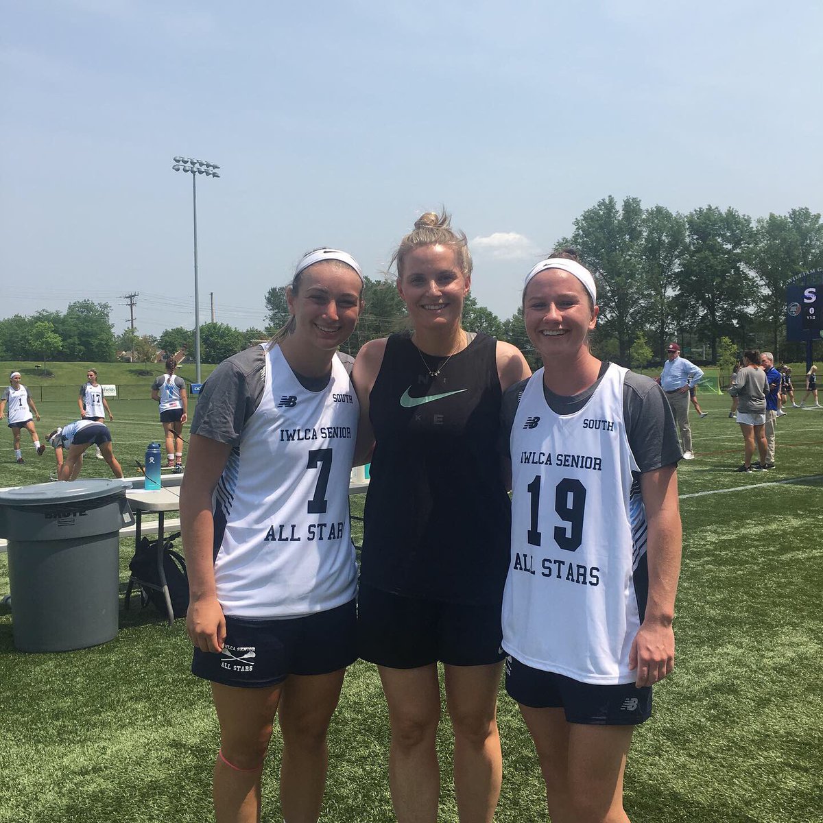 SpiderWLAX's tweet photo. @iwlca SENIOR ALL STAR game‼️ Our very own Julie Ball, Marissa Brown, & our fearless leader Coach Alli bringing home the 13-12 come-from-behind WIN for the SOUTH TEAM💪🏼🕷🔥#onelastWIN @atlantic10 REPRESENT https://t.co/LHhuVnvDQH