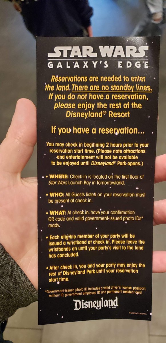mainstreetmoms's tweet photo. So there can be no confusion. #StarWarsGalaxysEdge #reservationrequired https://t.co/6pPP1AnhhQ