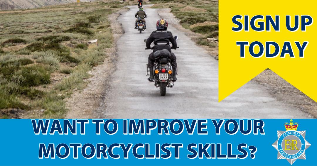 Cumbriapolice's tweet photo. Interested in improving your motorcyclist skills? BikeSafe has courses in Cumbria. Find out more https://t.co/G8HF2wdweF #BikeSafe https://t.co/Ad3CQIGdrj
