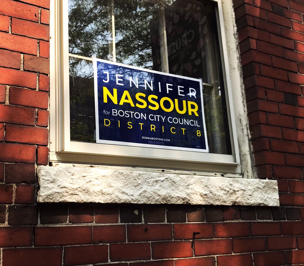 jenn4boston's tweet photo. Signs are here! Have a door, window or storefront that needs one? Get yours today by emailing mm@jenn4boston.com 
#boston #bostoncitycouncil #jenn4boston https://t.co/OVuBXiLlAf