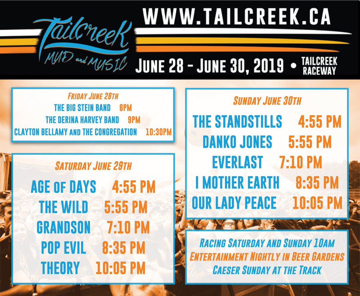 Schedule now avail 4 #tailcreek 
tailcreek.ca