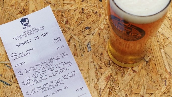 How much? You decide.
Introducing Honest to Dog.

Equity Punk investors pay what they want in our bars for an entire week.

Welcome to our new business model for the 21st Century.

Get the lowdown:
brewdog.com/honest-to-dog