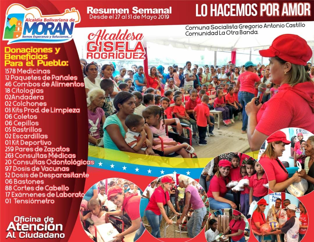 GiselaR_Moran's tweet photo. Asi culminamos la semana de accion social en la Alcaldía del Municipio Moran. @pestanaajl @NicolasMaduro @GestionGob_Lara @gobiernodelara @gestionperfecta @SPPSLARA @ElTocuyoalDia @TuiteoElTocuyo https://t.co/fSFvTTvEZd