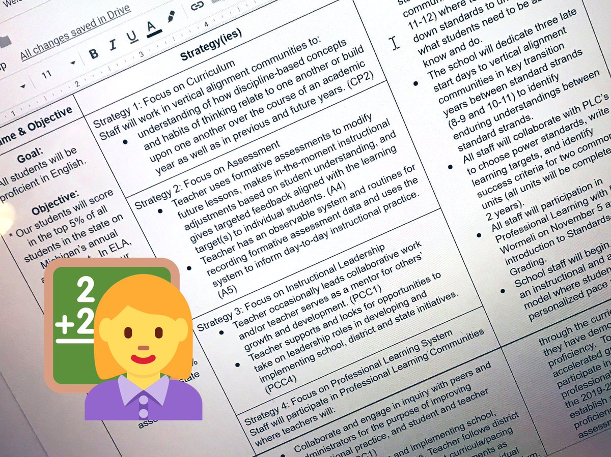 allysonwalroth's tweet image. Learning how to create a meaningful SIP plan that is focused on our Instructional Framework and is geared toward the transition to CBI and SBG is hard work! #MASSPalignment