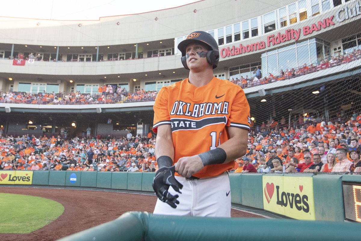 OSUBaseball's tweet photo. ๐จ Fans heading to our NCAA OKC Regional game tonight vs. Nebraska - we're targeting an 8:30 first pitch at Chickasaw Bricktown Ballpark so please plan accordingly! #MeetMeInOKC #GoPokes #okstate https://t.co/GHOSgaz88h