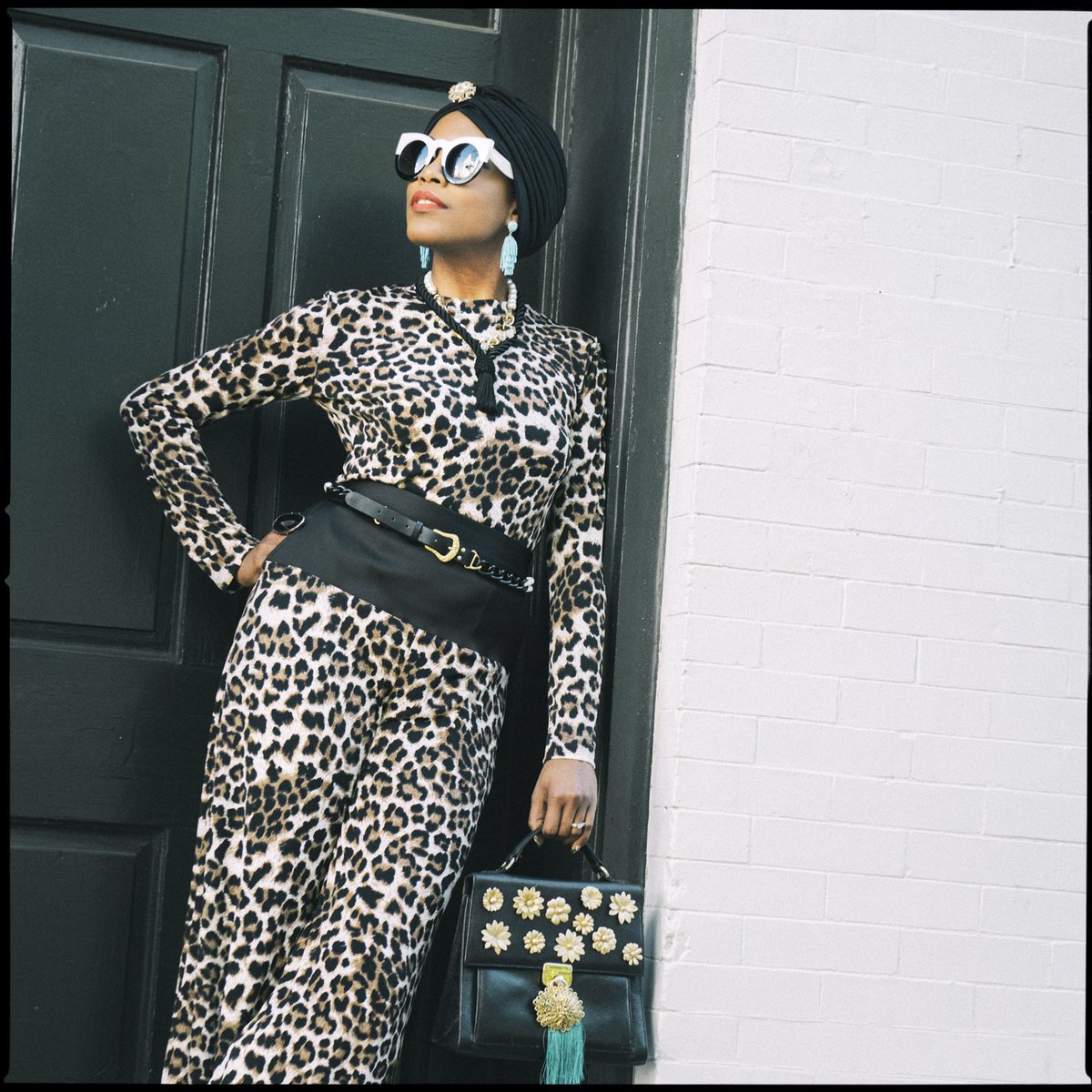 Model Dethra in Jackie Top and Maddox Trousers, 2019 by designer Megan Fullerton. Photo by Shine Huang