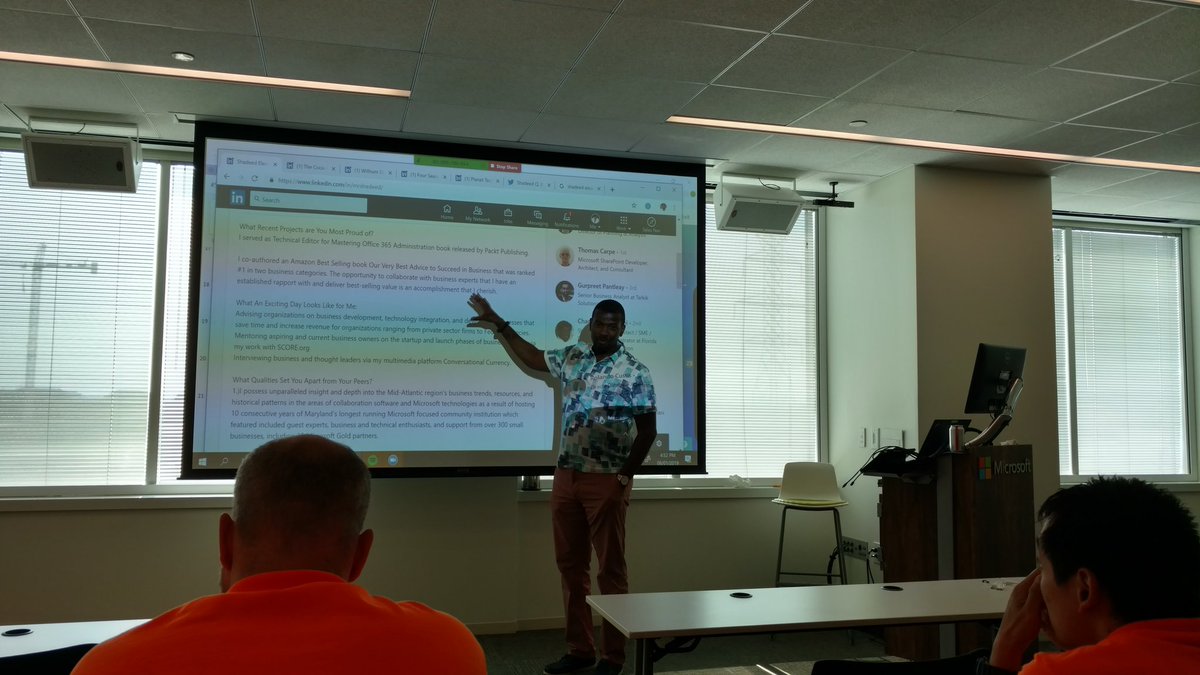 pgbhoyar's tweet image. @mrshadeed is sharing integration of #LinkedIn with #Office365 at #SPSDC . A lot of good info. @SPSaturday_DC @Office365_Tech @LinkedIn