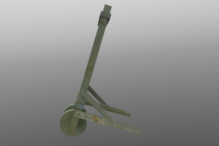 ZMurrray's tweet photo. I was playing the game Neverwinter, and saw a Mantlet. A rolling shield if you will.  I created the model in Modo, and tetures in Photoshop. #modeling #gamingassets #modo https://t.co/g98ktukVJz