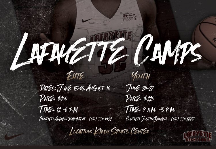 RoverHoops's tweet photo. Great opportunity with @LafayetteMBB to work on your game and get some exposure and experience on a college campus!
#proudleopard #gopards #roverhoops https://t.co/wgBAu4jDKU