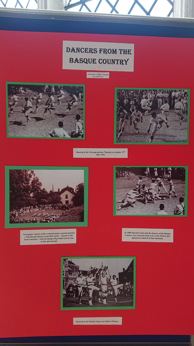 basquechildren's tweet photo. This marked 80 years since Basque refugee children danced at Thaxted - which was marked today as part of a Morris exhibition in the church. https://t.co/C3Mqklc0sS