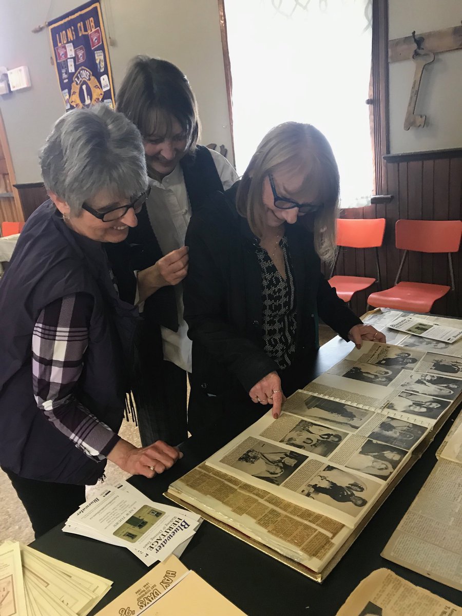 Ontario Heritage Conference, Zurich Ont. Viewing old local scrapbooks which bring the past to the present at Hay Town Hall.