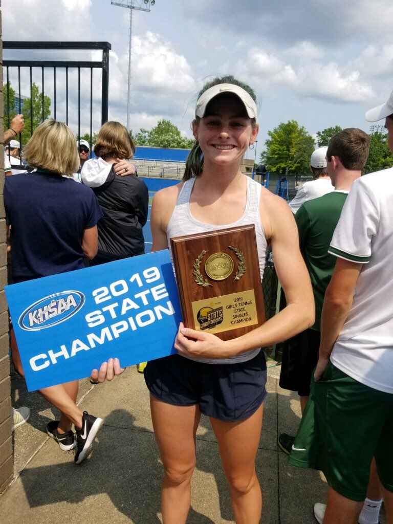 2019 State Tennis Champions! This marks the 11th tennis state championship for Sacred Heart.

Carrie Beckman captured the state singles title for the second year in the row!

This is the 5th state title for SHA this year (Field Hockey, Soccer, Swimming &amp; Diving, Lacrosse)