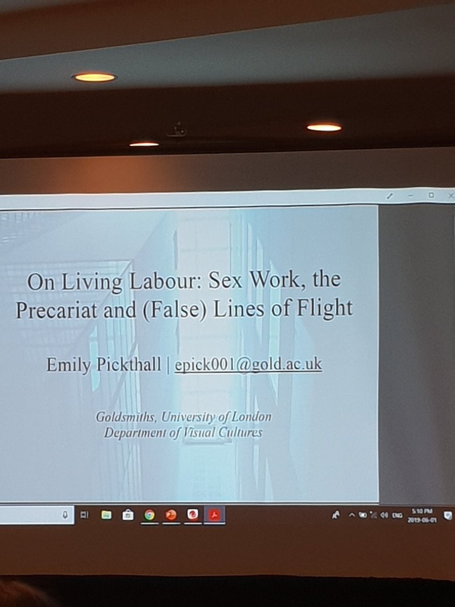 corbeau_1863's tweet image. Emily Pickthall of Goldsmiths #sexwork part of continuum of immaterial labour, various constellations #LSA2019 #CRN6_DC2019