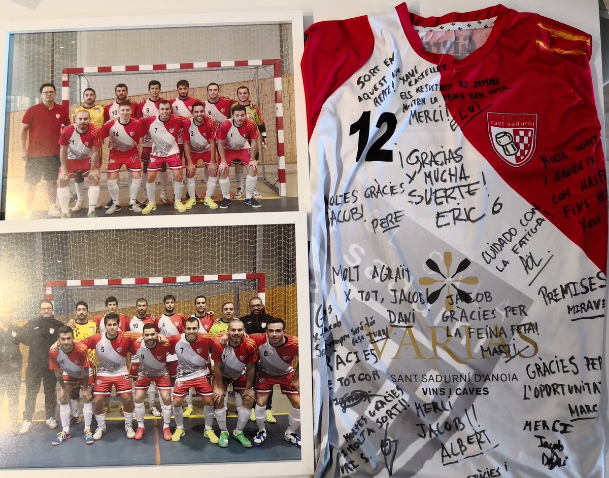 Jacob_Busta's tweet photo. Compis entrenadores, os deseo la suerte (o el acierto) de trabajar en un club/equipo donde os quieran y respeten, y además os lo demuestren, como lo he podido disfrutar yo en mi etapa en FS Sant Sadurní.
Us trobaré molt a faltar! Gràcies! Fins aviat!!! 
#123cava #santsadurni ⚪🔴 https://t.co/R8hkbjarnL