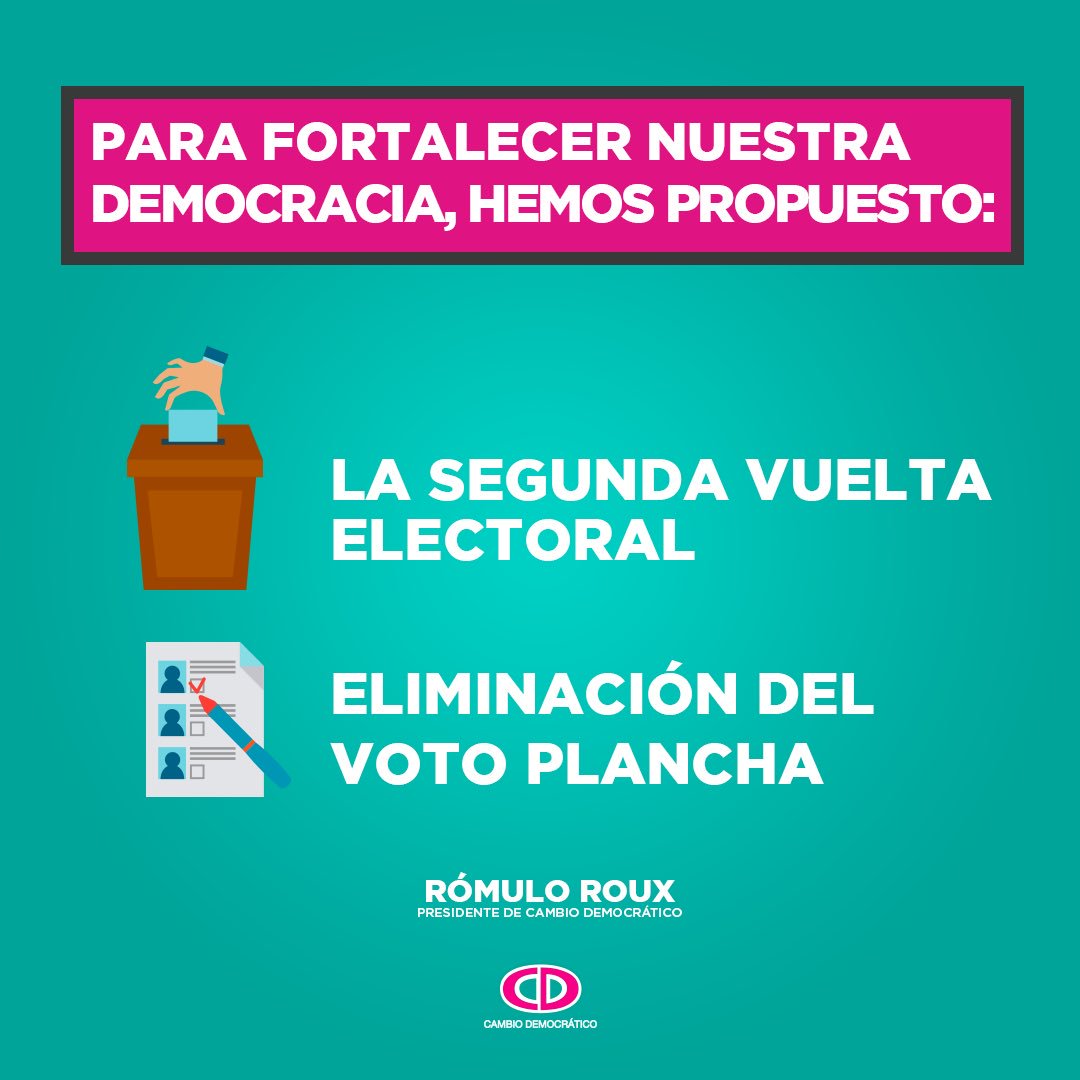 Propusimos ante la <a href="/Concertacion_pa/">Concertación Panamá</a>: la segunda vuelta electoral y la eliminación del voto plancha. Seguiremos luchando para que se fortalezca la institucionalidad y la construcción de un país con visión de Estado con el fin de robustecer nuestra democracia.