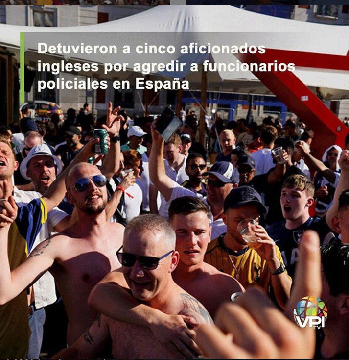 VPITV's tweet photo. #2un Fueron detenidos cinco personas de nacionalidad inglesa por agredir a varios de los 4.200 agentes de la Policía Nacional que formaban el dispositivo especial de seguridad que hay en la ciudad de Madrid, en España, en el marco de la final de la Champions League. https://t.co/zRgNsUeE0G