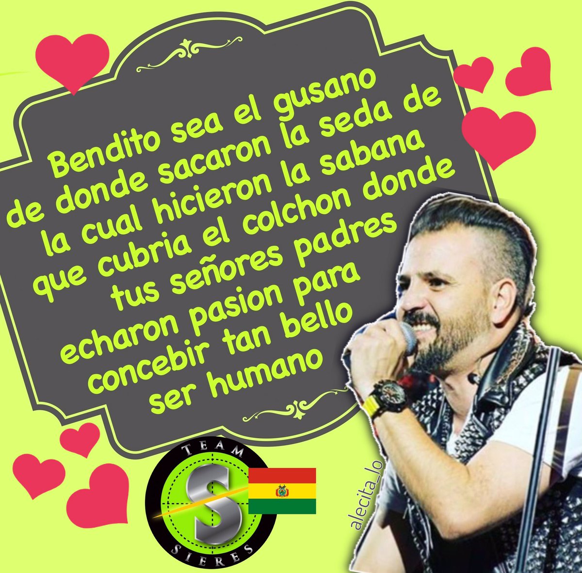 TeamSieresBol's tweet photo. Bendito todo lo que tuvo que intervenir para tener en nuestras vidas a alguien tan bello como tu! Mi amor!💚

#sabadohot #sabadopiropero #mirey #teamamosrocco #yosoyteamsieres https://t.co/uhlsO13EyF