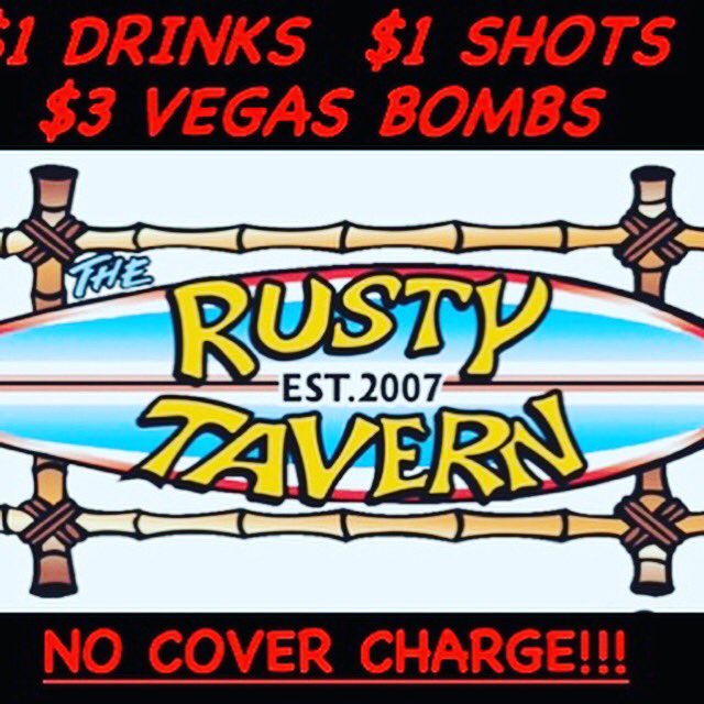 TheRustyTavern's tweet photo. IT’S SUMMER TIME GSU!!! ROCK THE SUMMER TIME RIGHT AT THE RUSTY TAVERN IN STATESBORO WITH FREE COVER, $1 SHOTS, $1 DRINKS,AND $3 VEGAS BOMBS!! https://t.co/g9QJ1LQYXr