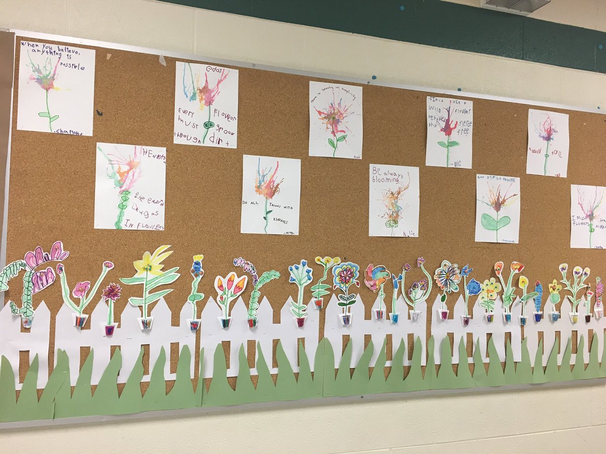 MrsSoperYR's tweet photo. Our Ss have had the opportunity to clean up our front gardens @BogartPS which has inspired some art! Using recycled crayola markers and coffee creams to add different textures. When you stop to smell the 💐 you can read different #kindnessmessage ♥️ https://t.co/RxdUQAXnei