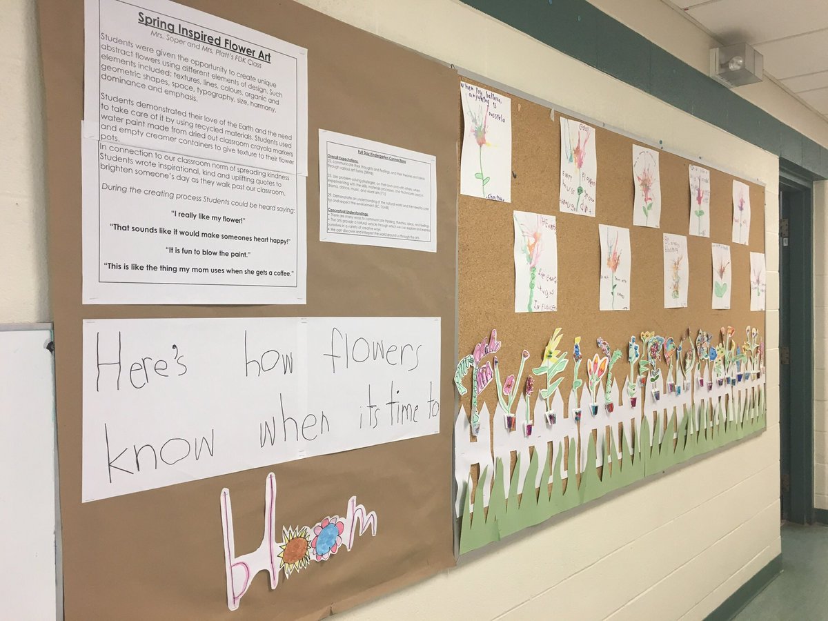 MrsSoperYR's tweet photo. Our Ss have had the opportunity to clean up our front gardens @BogartPS which has inspired some art! Using recycled crayola markers and coffee creams to add different textures. When you stop to smell the 💐 you can read different #kindnessmessage ♥️ https://t.co/RxdUQAXnei
