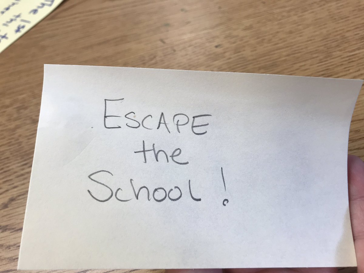 5thGradeBHES's tweet photo. Escape The School was a fun time for us and the kids! They successfully solved the 3 puzzles all before 5:30 :-) https://t.co/1JnPXO3nV0