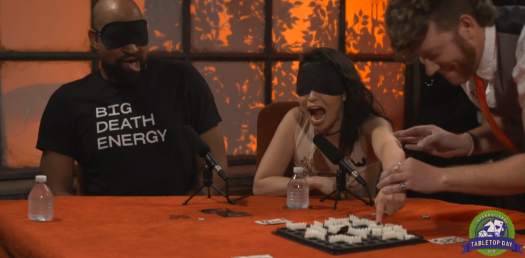hermanngottlieb's tweet photo. A wild @AlexWard777 to scare the living daylights out of @erikaishii #GNSLive #ITTD2019 #Nyctophobia https://t.co/pSaQavmZQS