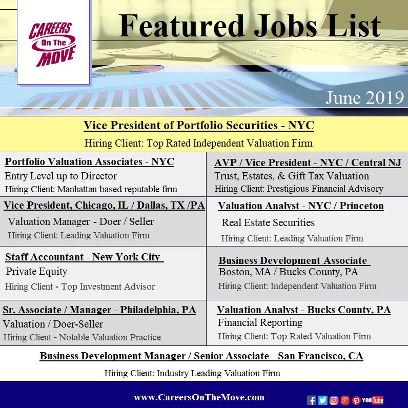 CareersonMove's tweet photo. #CareersOnTheMove celebrates 19 years in #business today!
View our Top 10 #jobs for the month #June!
Further details and resume submission at https://t.co/Dwc6LBo18I https://t.co/2IWvFZwQpf