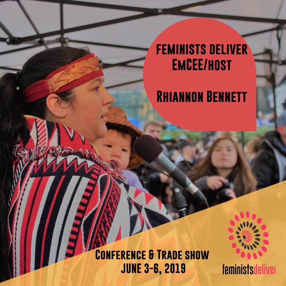 #FeministsDeliver is pleased to share that Rhiannon Bennett will be the host/Emcee of our four-day Conference. 

Rhiannon (she/her) is Musqueam and a much-sought-after speaker who is well known for asking tough questions in a manner that encourages engagement and dialogue.