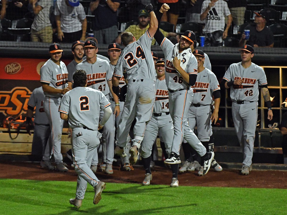 OSUBaseball's tweet photo. ๐จ First pitch vs. Nebraska - 8:36 p.m. #MeetMeInOKC #GoPokes #okstate https://t.co/lp1P1H65tX