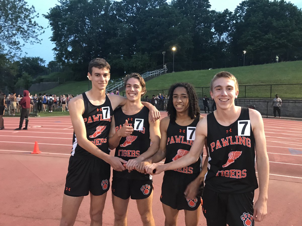 A goal was set several months ago to make the state meet in the 4x400 relay. Today that goal became a reality for these 4 boys! Their 3:25 sends them to the state meet and has them ranked #2 in the state. See you Friday in Middletown!!