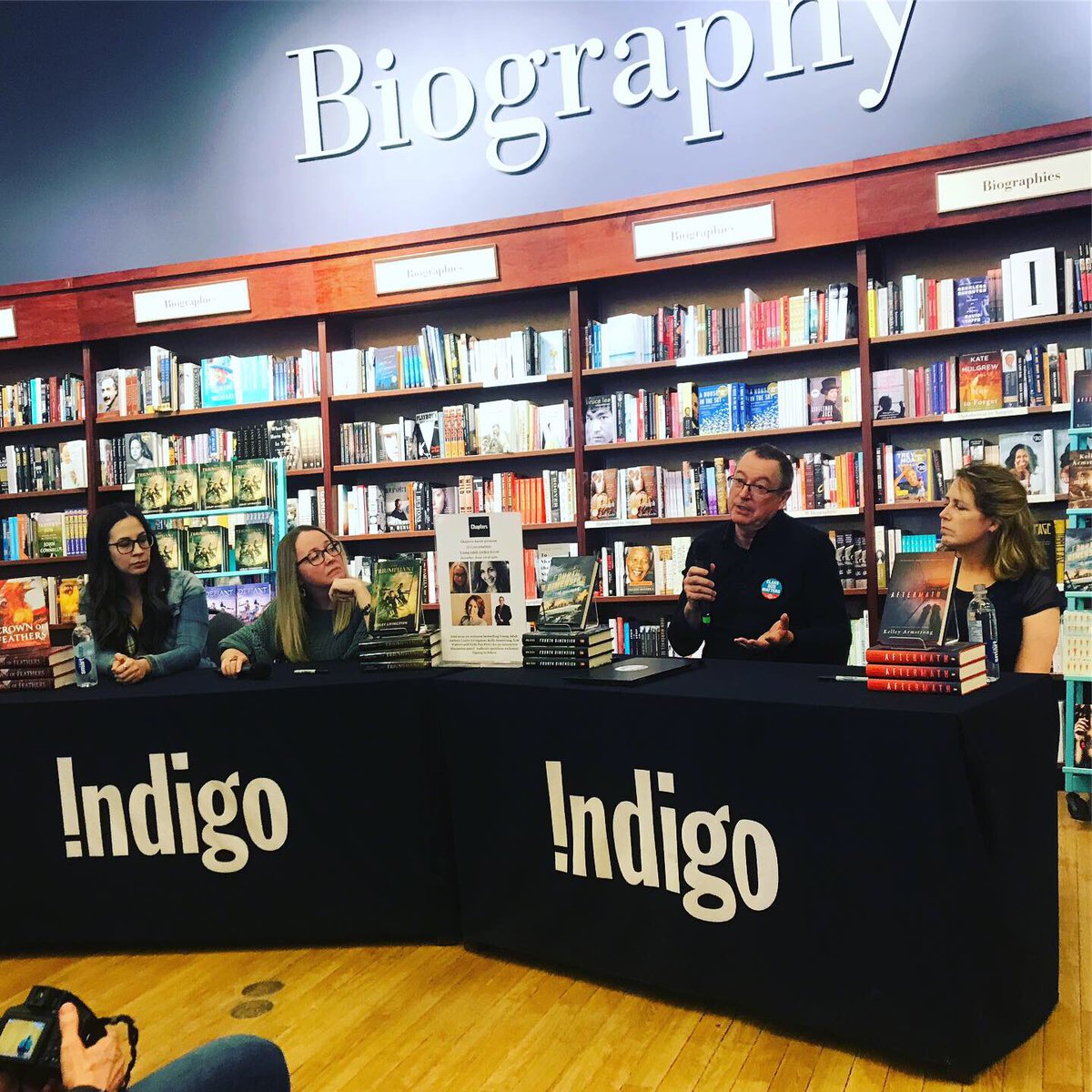 Indigo_Barrie's tweet photo. Thank you @KelleyArmstrong @EricRWalters @LesLivingston @nickipaupreto & all our guests for making todayβs #YAEvent such a wonderful success! Missed the event, not to worry! We have signed copies for you to purchase! @penguinrandomca @chaptersindigo @simonschusterca @hccfrenzy https://t.co/YpMWvSDFVy