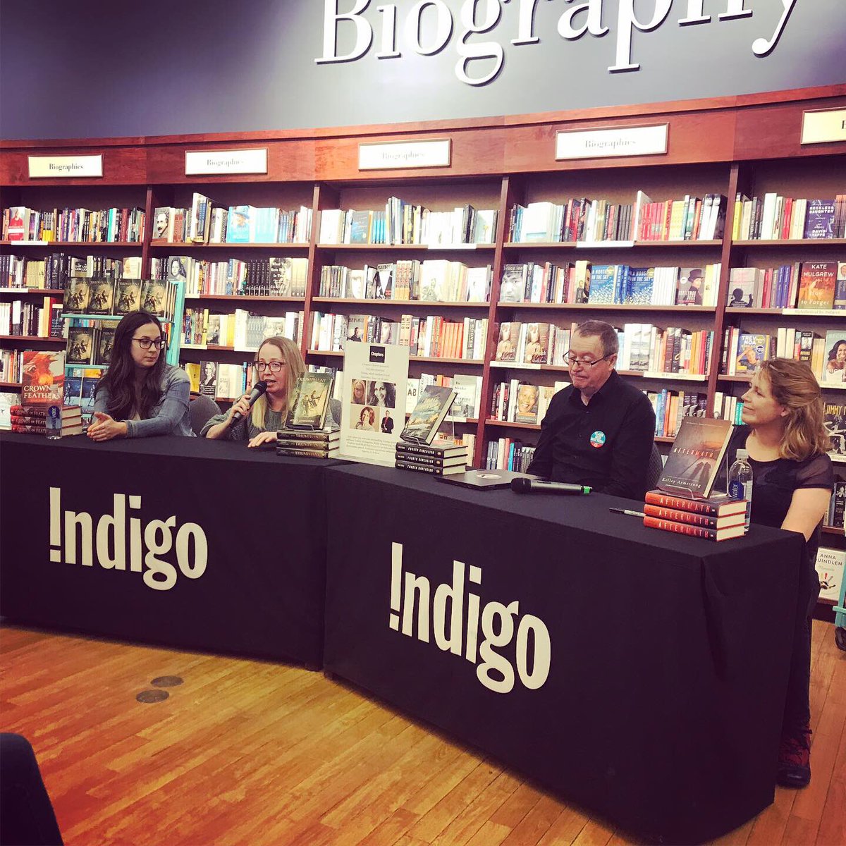 Indigo_Barrie's tweet photo. Thank you @KelleyArmstrong @EricRWalters @LesLivingston @nickipaupreto & all our guests for making todayβs #YAEvent such a wonderful success! Missed the event, not to worry! We have signed copies for you to purchase! @penguinrandomca @chaptersindigo @simonschusterca @hccfrenzy https://t.co/YpMWvSDFVy