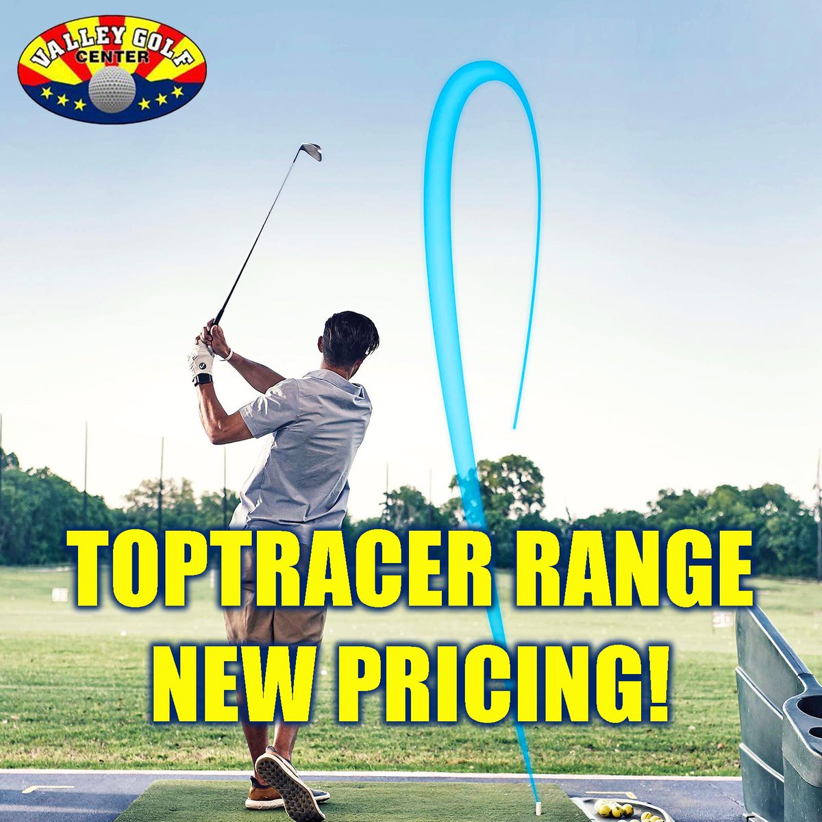 ValleyGolfAZ's tweet image. Toptracer Range new pricing! Get 50 balls for $12 or 100 for $20! Our range features modes and games suited for all ages and levels of experience, so you can enjoy new twists on a traditional day at the range. #ValleyGolfCenter #ValleyGolfCenterAZ

Call us today: (623) 935-9351