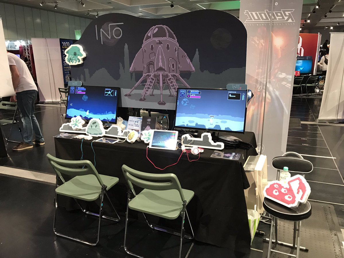dev_nakajima's tweet photo. 今日もINO特大パネルとともにお迎えいたしやす！
＼＼\ B-22 /／／
 #BitSummit7Spirits https://t.co/M31n25Dr6s