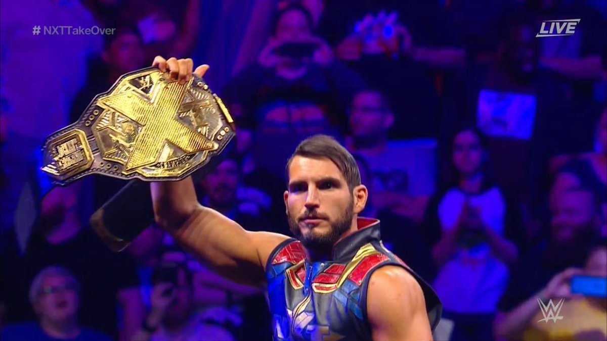 GarganoSource's tweet photo. @JohnnyGargano rocking that Captain Marvel inspired Gear and looking amazing as per usual as #JohnnyChampion at #NXTTakeover https://t.co/VaTWHtp2FY
