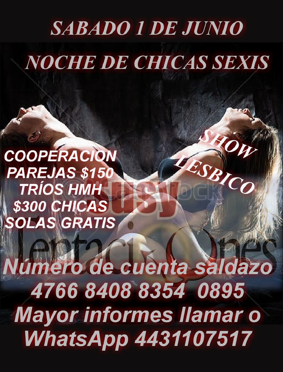 Joseysusy1's tweet photo. Susy Tentaciones te invita hoy sabado 1 de junio a su noche de CHICAS SEXYS, ven y atrevete a pasar una gran velada y disfrutar de nuestras ultimas noches de tentacion a  partir de las 10:00 pm a 6:00 am. Mas informes watssap o llamada al cel. 4431107517 https://t.co/dw3flyY8s5