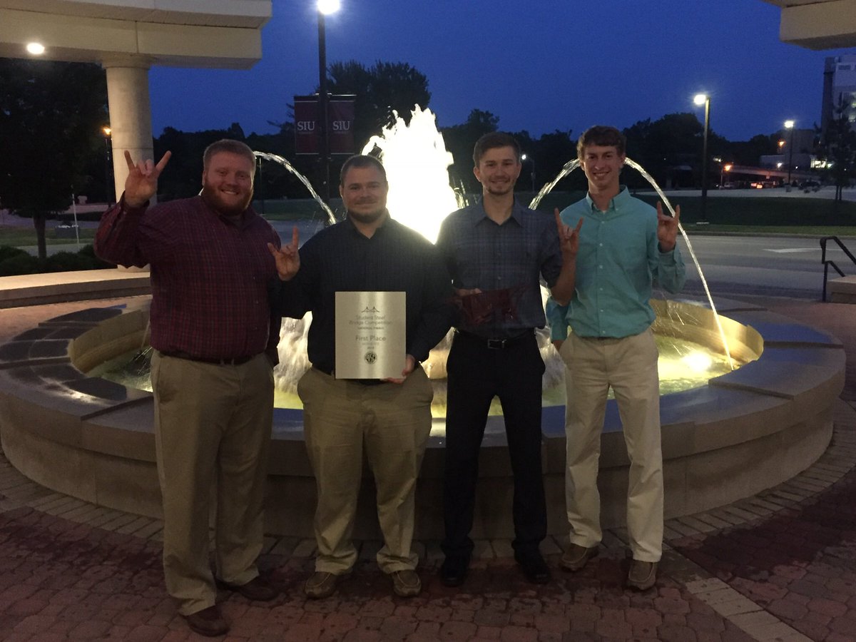stewjason's tweet photo. @ArkansasState @AStateENGR students earned first place in Aesthetics at the @AISC National Student Steel Bridge Competition tonight.  Proud to see these young men rewarded at this high level!  #WolvesUp https://t.co/ZIaEhWNQ5z