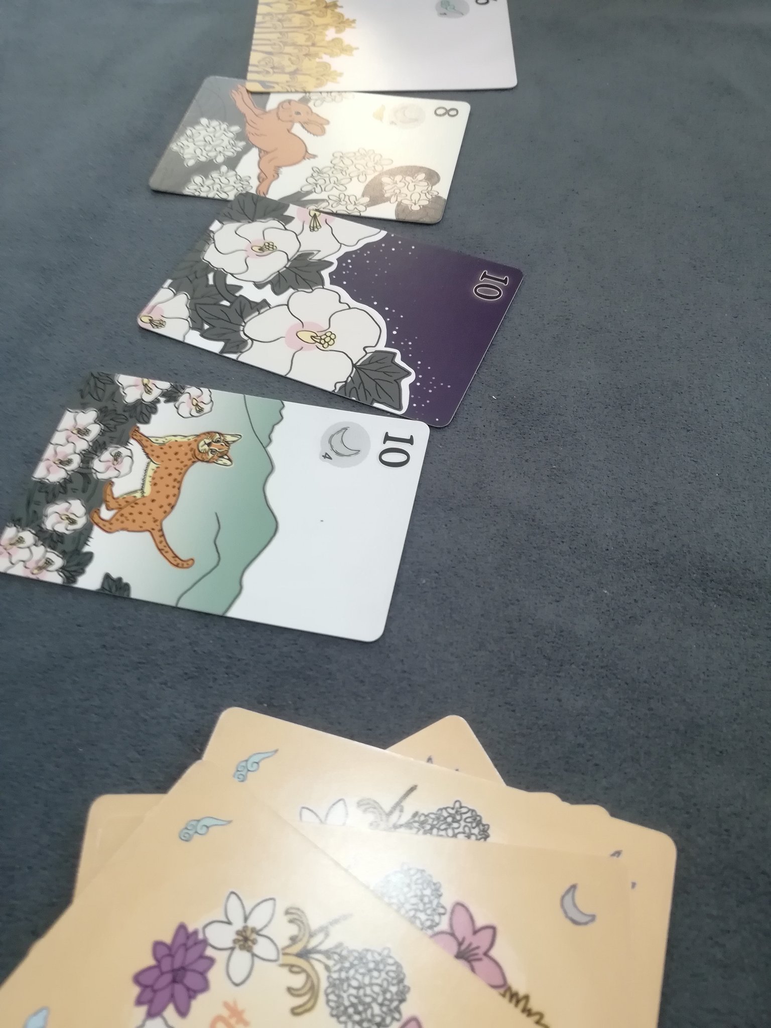 さか Twitterren 花札を台湾ローカライズ 台湾花札 を目標札入りで 所謂こいこいを簡略化したもので カードの動植物は台湾のものになっている ２人 だと 片方しか得点化できないので 規定得点になったら即おりするよね ３人でプレイしてみたい T Co