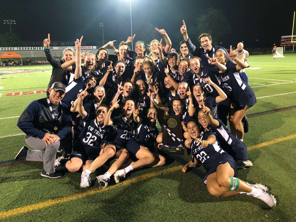 IHSAState's tweet photo. 2⃣0⃣1⃣9⃣ @IHSA_IL #LACROSSE STATE FINALS 🥍🏅🏆    

🏆 BOYS FINAL 🥇  
New Trier 1⃣6⃣
Warren 4⃣

🏆 GIRLS FINAL 🥇
New Trier 1⃣2⃣
Hinsdale Central 4⃣

Congratulations to the #Trevians on sweeping the @IHSAState lacrosse championships! https://t.co/exbkRkcTtL
