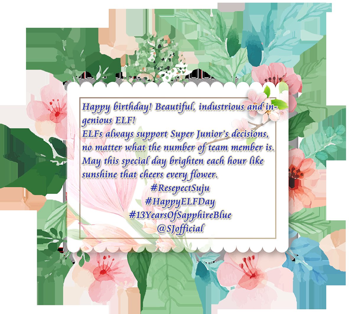 VotingElf's tweet photo. Happy birthday! Beautiful, industrious and ingenious ELF💙
#ResepectSuju
#HappyELFDay 
#13YearsOfSapphireBlue
@SJofficial https://t.co/m2FvoAAcML