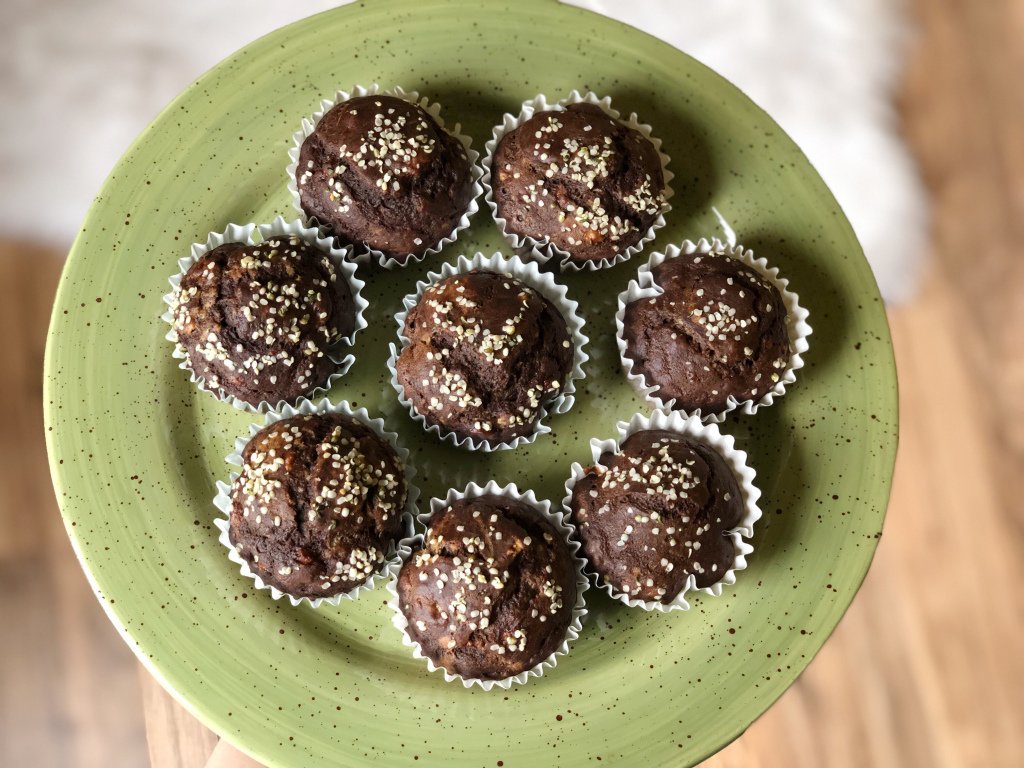 VeganMomLife's tweet photo. Vegan Chocolate Banana Muffins with Hemp https://t.co/Ku8QU6MvIO https://t.co/bspV0FY78E